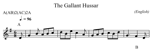 The Gallant Hussar - staff notation