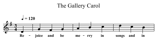 The Gallery Carol - staff notation