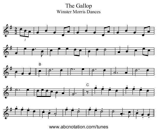 The Gallop - staff notation