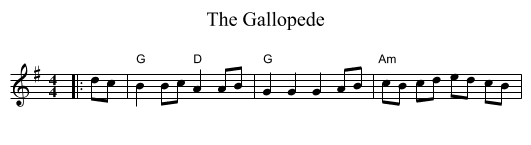 The Gallopede - staff notation