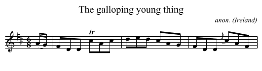 The galloping young thing - staff notation