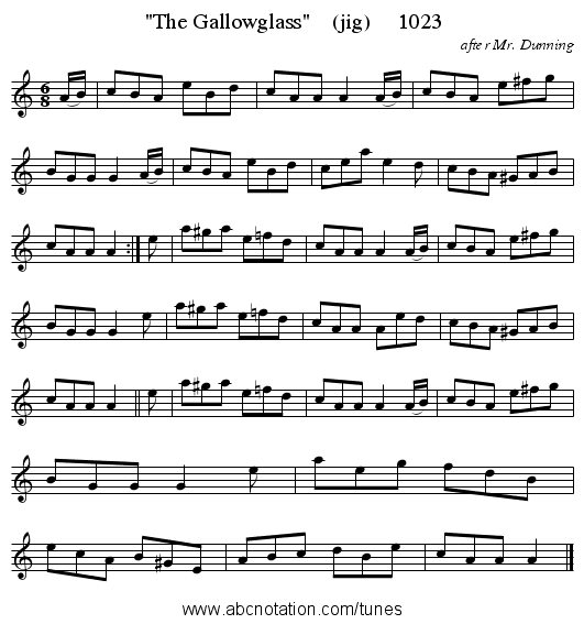 The Gallowglass    (jig)     1023 - staff notation