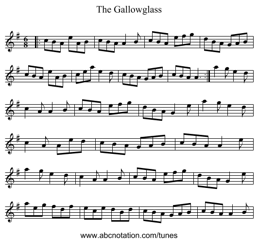 The Gallowglass - staff notation