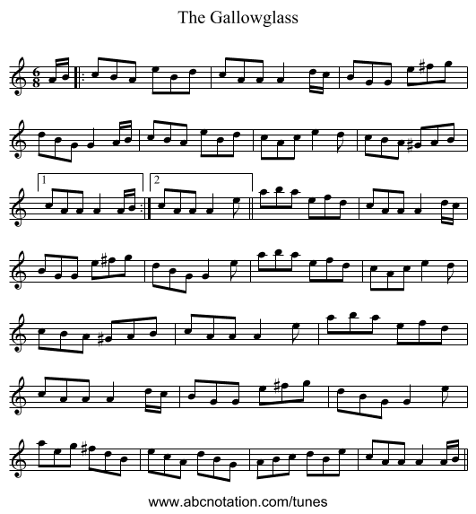 The Gallowglass - staff notation