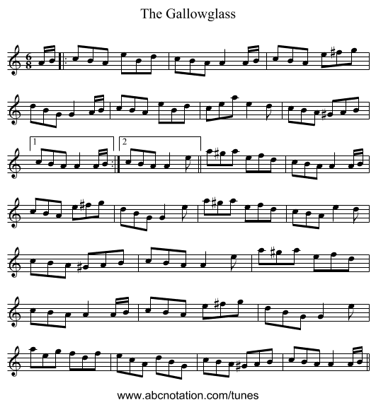 The Gallowglass - staff notation