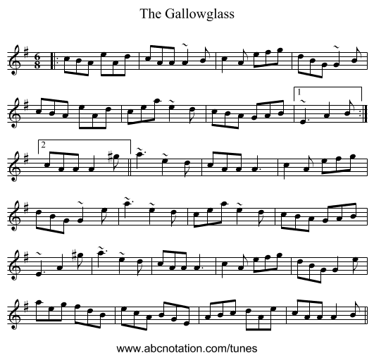 The Gallowglass - staff notation
