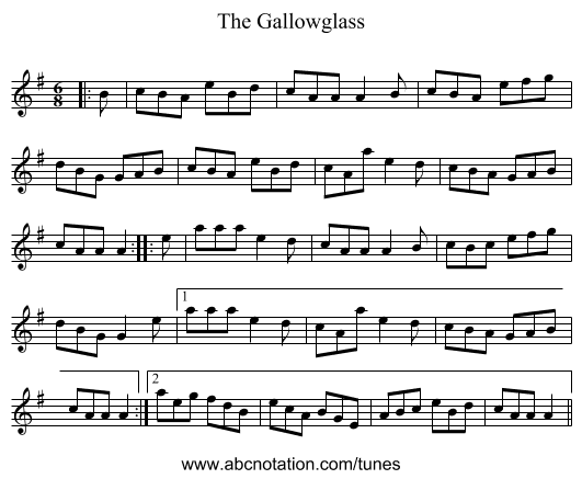 The Gallowglass - staff notation