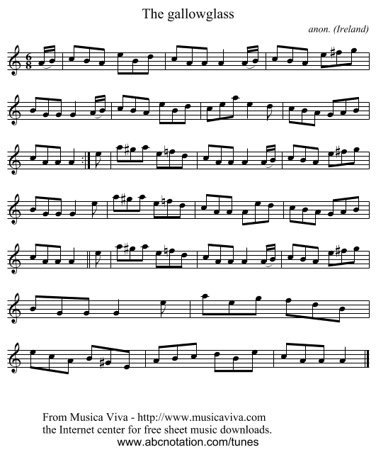 The gallowglass - staff notation