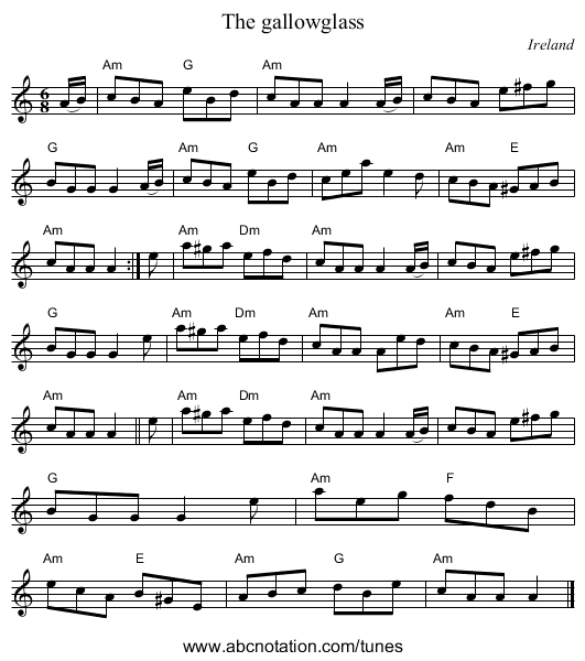 The gallowglass - staff notation