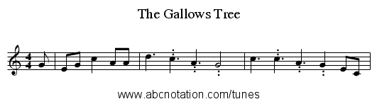 The Gallows Tree - staff notation