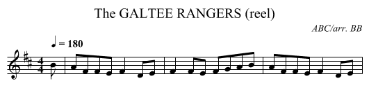 The GALTEE RANGERS (reel) - staff notation