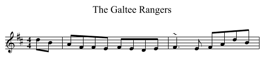 The Galtee Rangers - staff notation