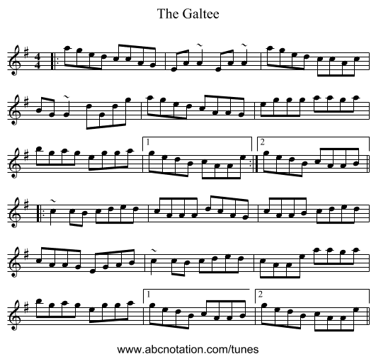 The Galtee - staff notation