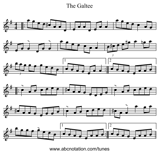 The Galtee - staff notation