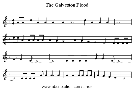 The Galveston Flood - staff notation