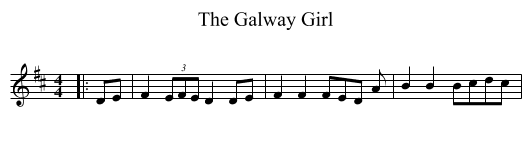The Galway Girl - staff notation