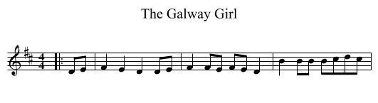 The Galway Girl - staff notation