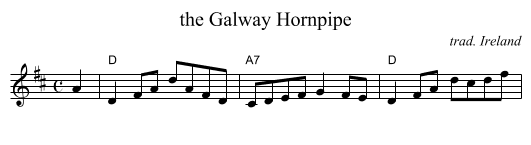 the Galway Hornpipe - staff notation