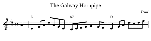 The Galway Hornpipe - staff notation