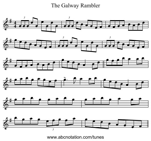 The Galway Rambler - staff notation