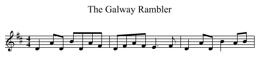The Galway Rambler - staff notation