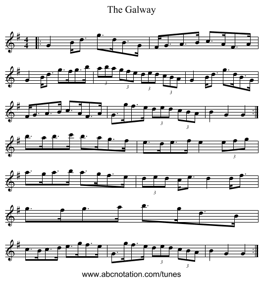 The Galway - staff notation