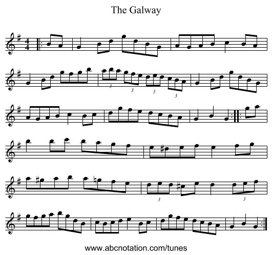 The Galway - staff notation