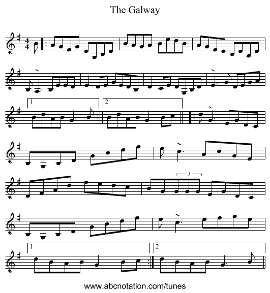 The Galway - staff notation