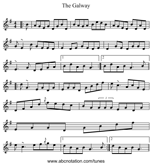 The Galway - staff notation