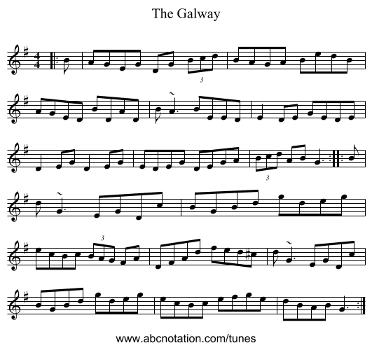The Galway - staff notation