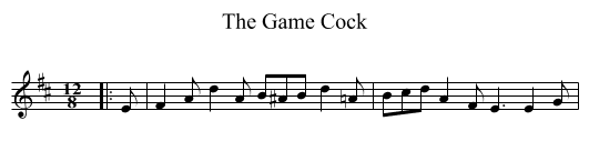 The Game Cock - staff notation