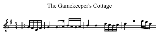 The Gamekeeper's Cottage - staff notation