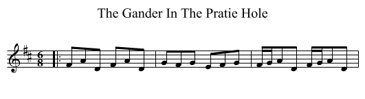 The Gander In The Pratie Hole - staff notation
