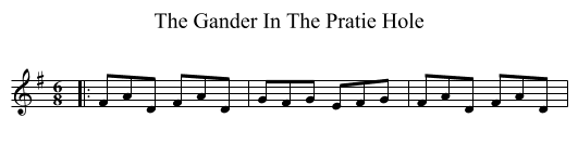 The Gander In The Pratie Hole - staff notation