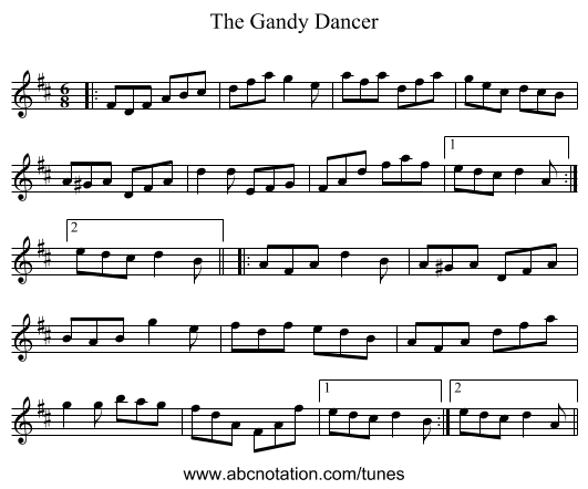 The Gandy Dancer - staff notation