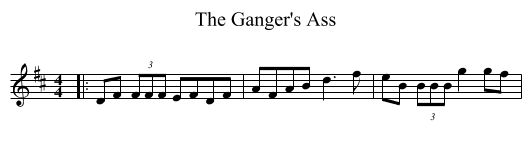 The Ganger's Ass - staff notation