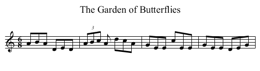 The Garden of Butterflies - staff notation