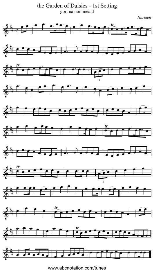 the Garden of Daisies - 1st Setting - staff notation