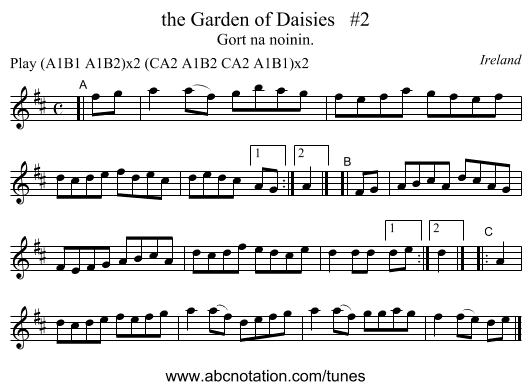 the Garden of Daisies #2 - staff notation