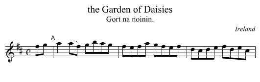 the Garden of Daisies - staff notation