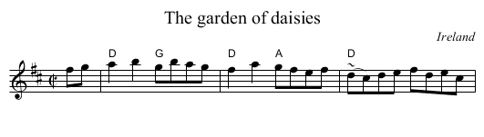 The garden of daisies - staff notation