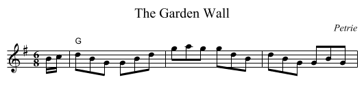 The Garden Wall - staff notation