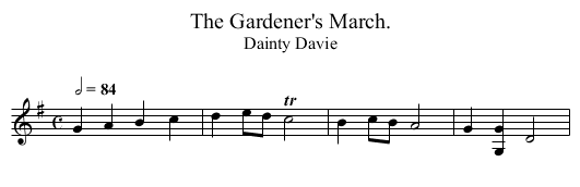 The Gardener's March. - staff notation