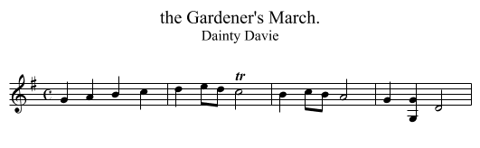 the Gardener's March. - staff notation
