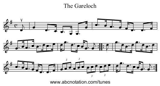 The Gareloch - staff notation