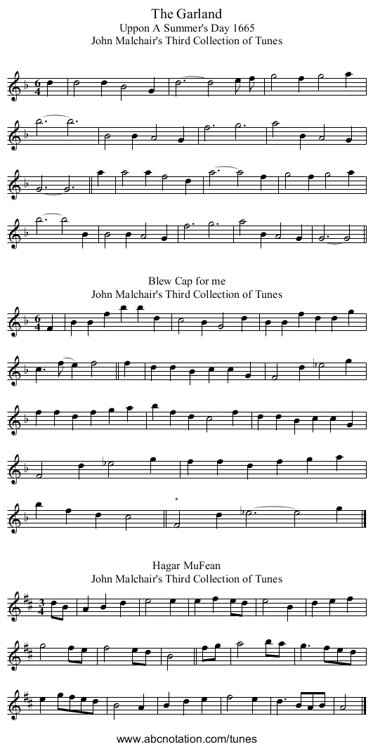The Garland - staff notation