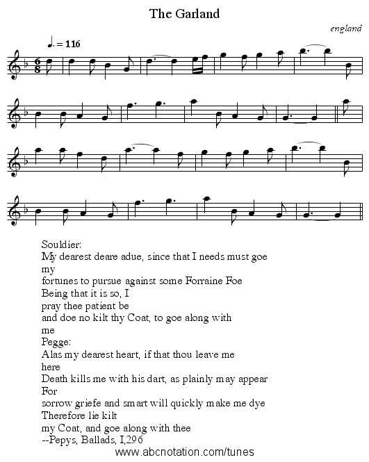 The Garland - staff notation