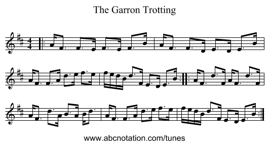 The Garron Trotting - staff notation