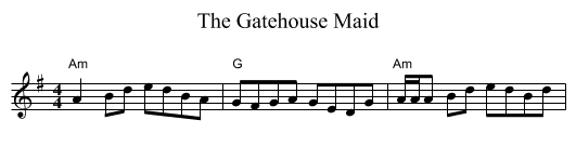 The Gatehouse Maid - staff notation