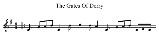 The Gates Of Derry - staff notation